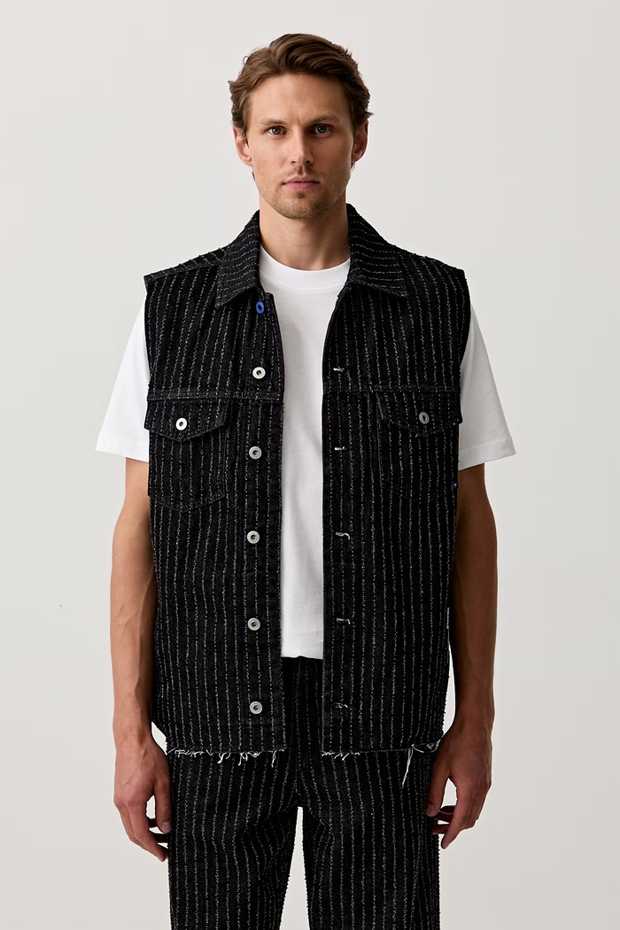 Karl Lagerfeld Jeans bezrękawnik męski jeansowy czarny B3M14042