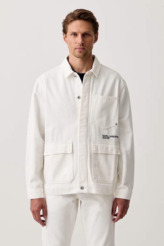 Karl Lagerfeld Jeans kurtka męska jeansowa beżowy B3M14022