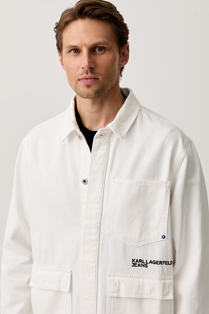 Karl Lagerfeld Jeans kurtka męska jeansowa beżowy B3M14022