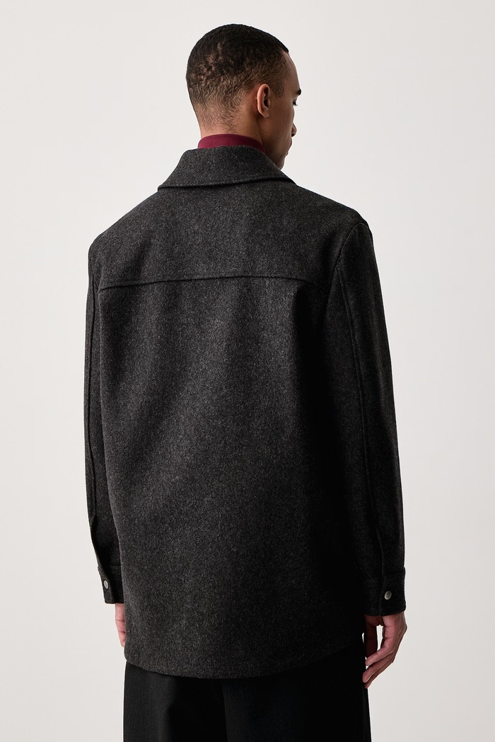 Odzież A.P.C. Kurtka koszulowa męska z wełną veste marcel WOZAA.H32130 szary