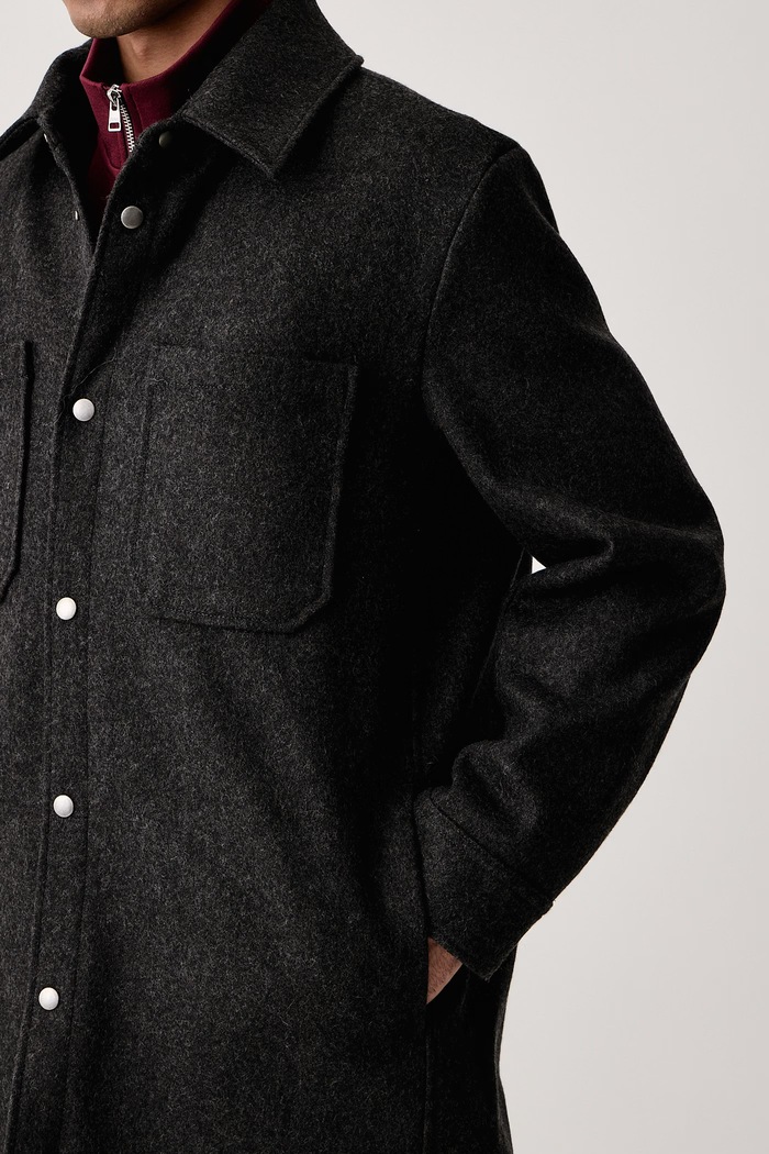 Kurtka koszulowa męska z wełną veste marcel A.P.C. WOZAA.H32130 szary