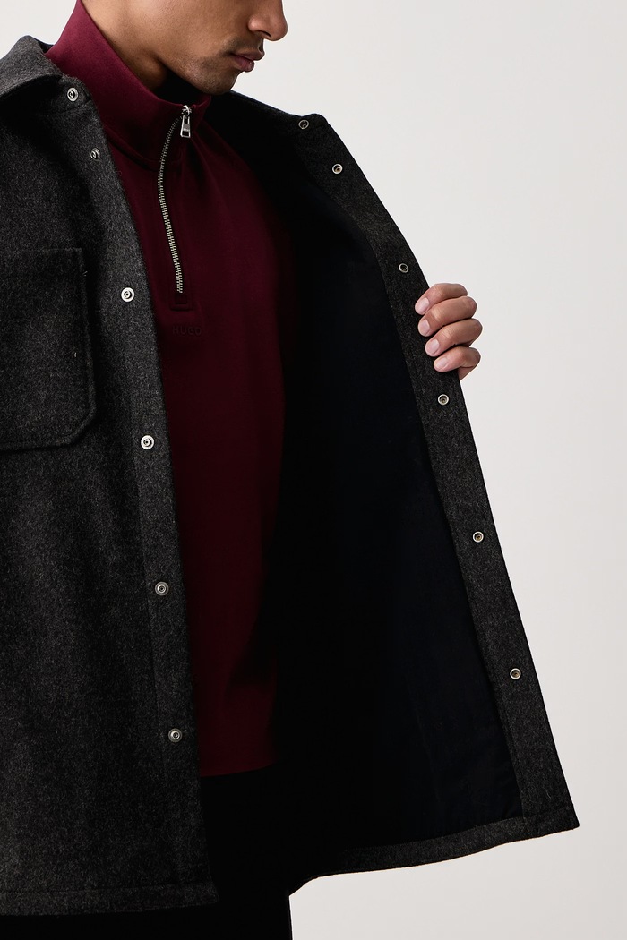 A.P.C. Kurtka koszulowa męska z wełną veste marcel WOZAA.H32130