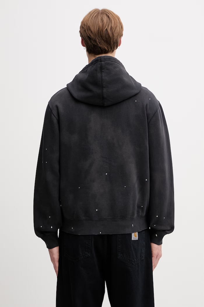 Дрехи Carhartt WIP Hooded Painter суичър с цип и качулка от памук мъжки I036913 черен