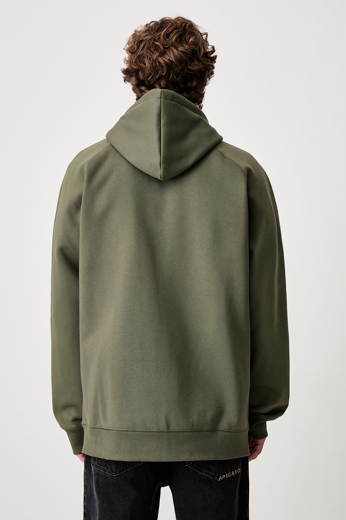 Odzież Carhartt WIP Hooded Chase bluza rozpinana z bawełną męska I033664 zielony