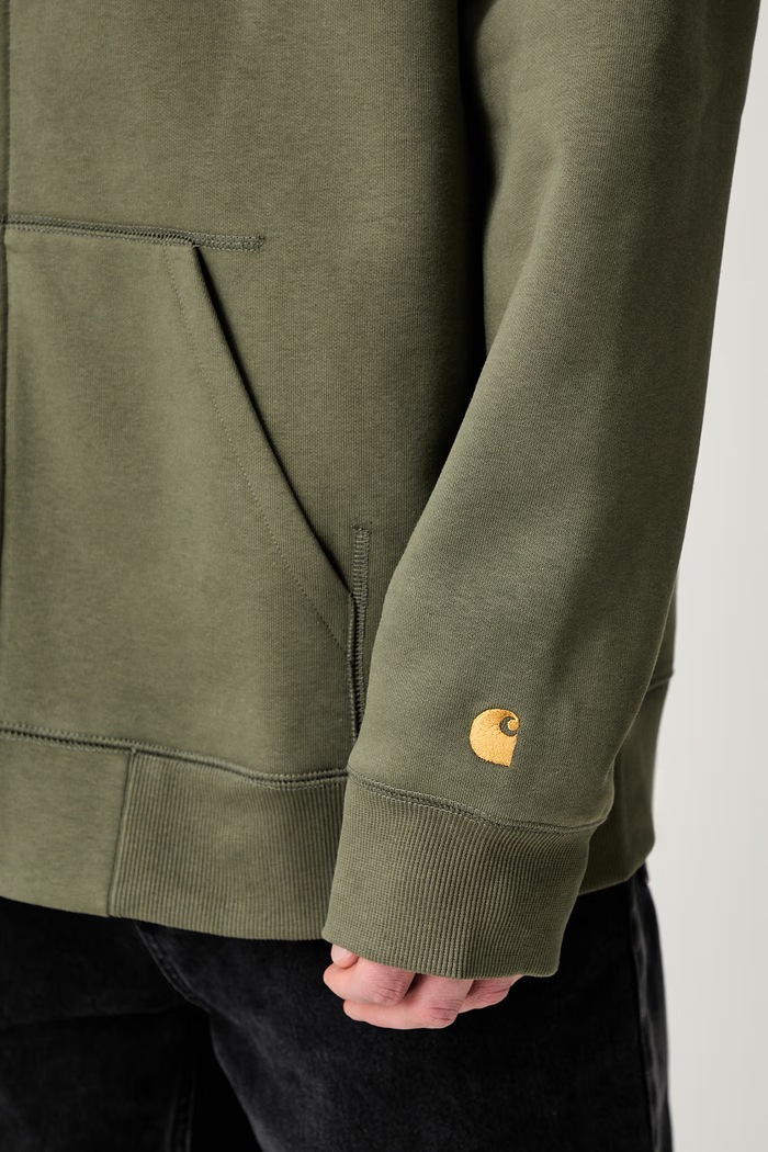 Carhartt WIP Hooded Chase bluza rozpinana z bawełną męska I033664