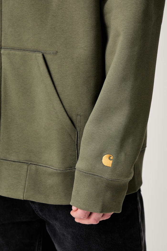 Carhartt WIP Hooded Chase bluza rozpinana z bawełną męska I033664