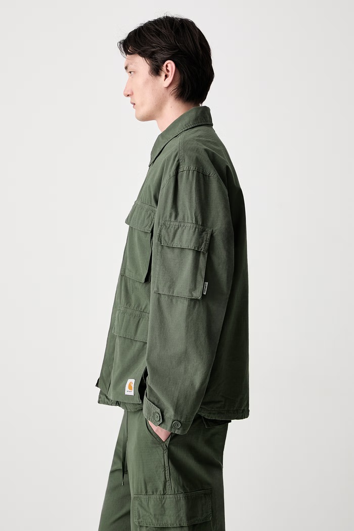 Carhartt WIP Manderson krótka kurtka bawełniana męska I036803 zielony AW26