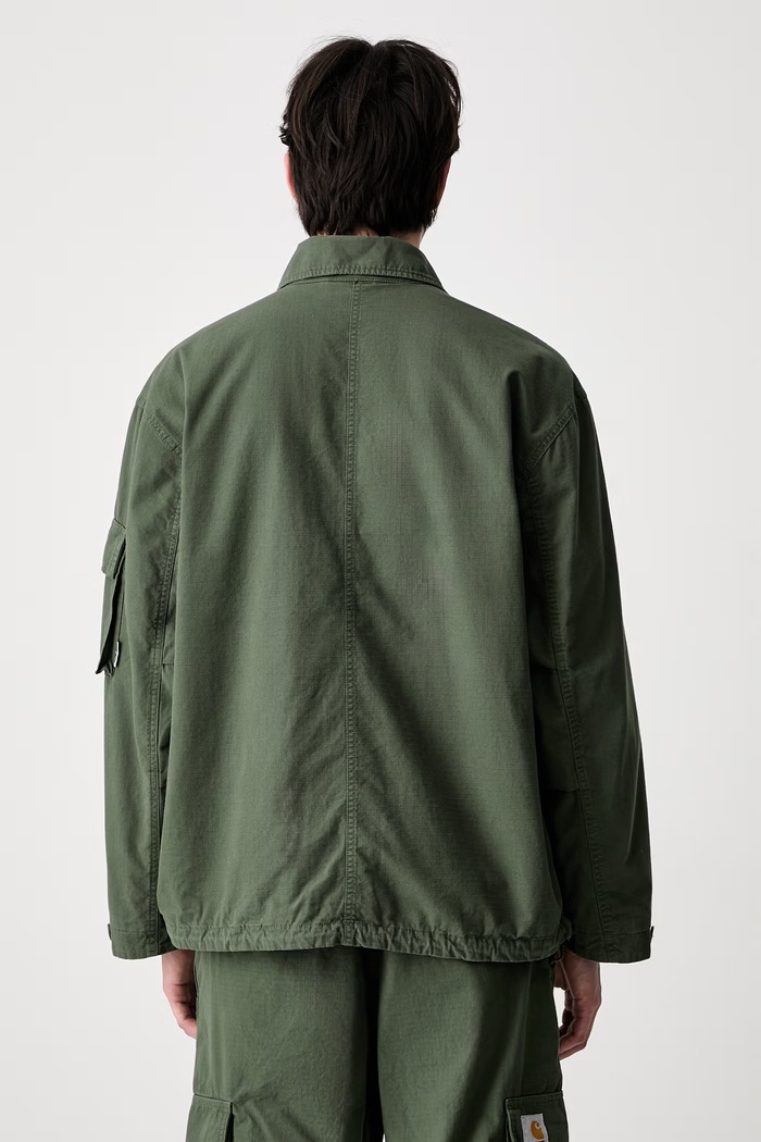 Odzież Carhartt WIP Manderson krótka kurtka bawełniana męska I036803 zielony