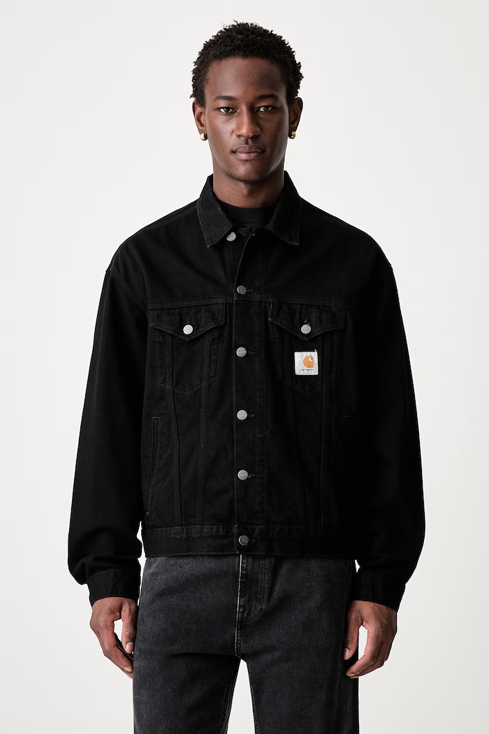 Carhartt WIP Helston krátká bunda džínová pánská černá I033352