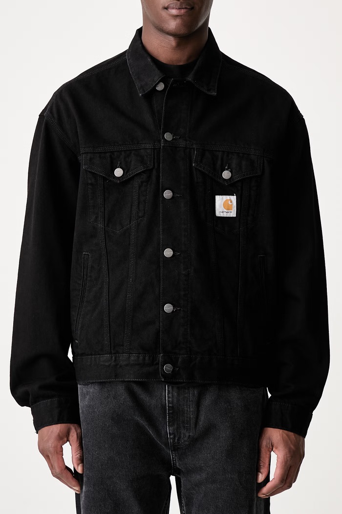 Carhartt WIP Helston krátká bunda džínová pánská černá I033352