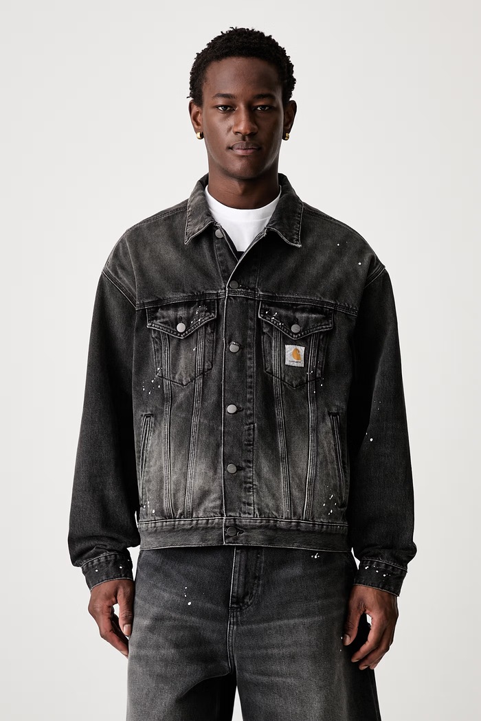 Carhartt WIP Helston short jacket denim Men's black I033352