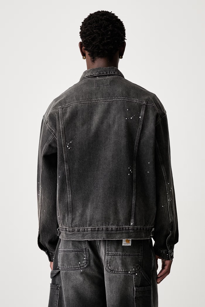 Clothing Carhartt WIP Helston short jacket denim Men's I033352 black
