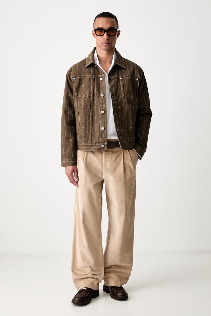 Drôle de Monsieur kurtka jeansowa męska Monogram L.JT182.CO315 brązowy AW26