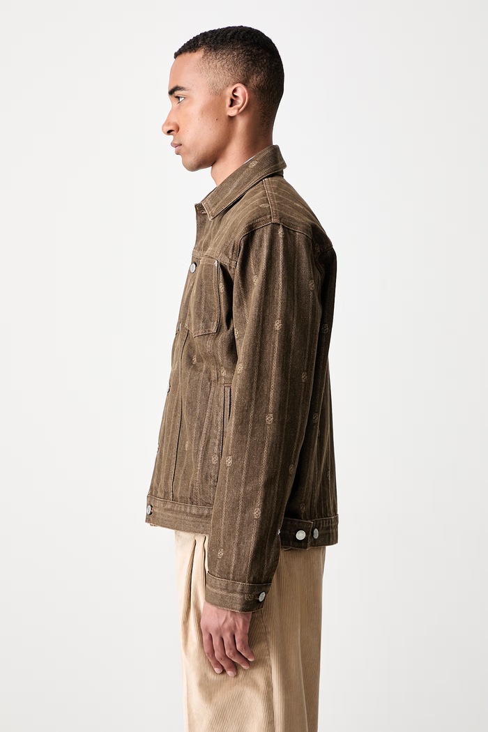 Drôle de Monsieur kurtka jeansowa męska Monogram brązowy L.JT182.CO315