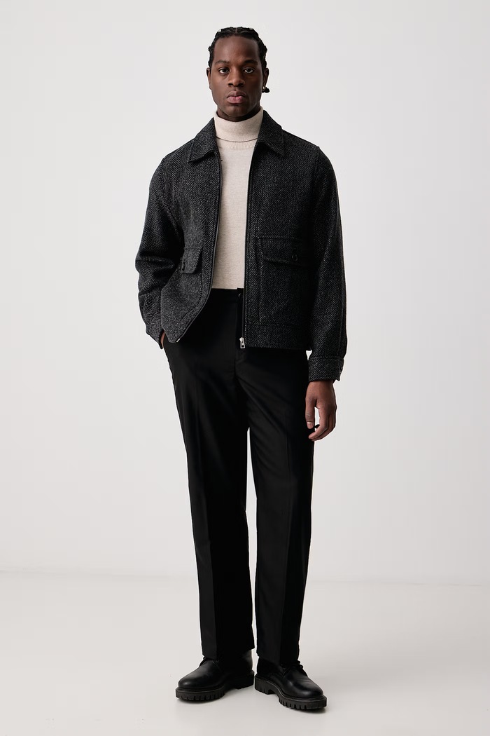 PS Paul Smith Krótka kurtka męska z wełną M2R.A219.W22789 szary AW26
