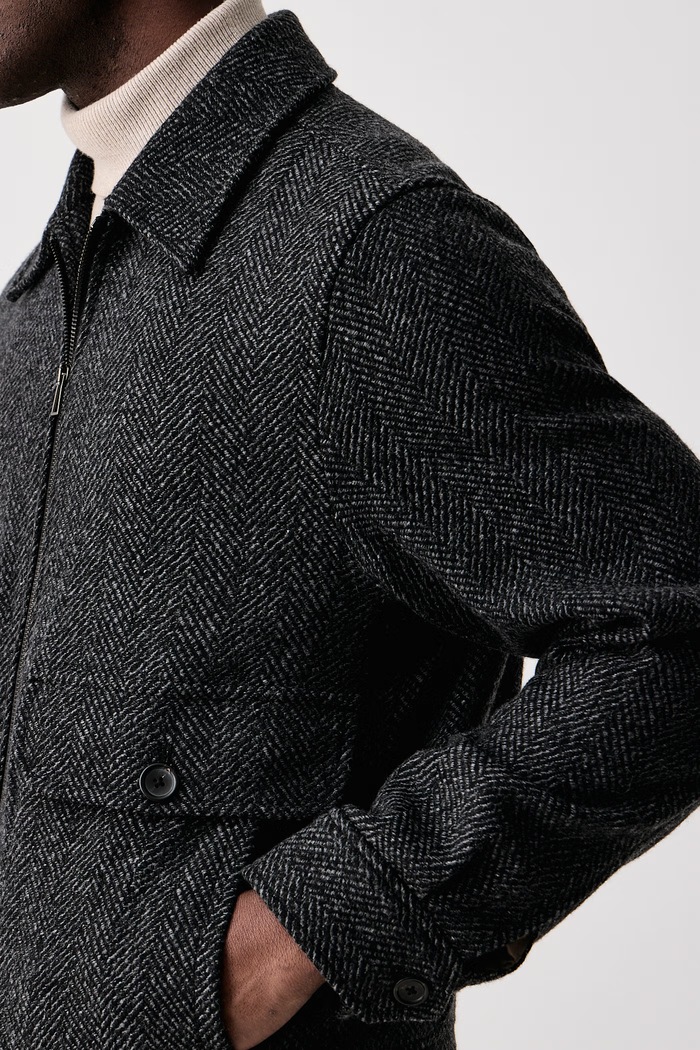 Krótka kurtka męska z wełną PS Paul Smith M2R.A219.W22789 szary