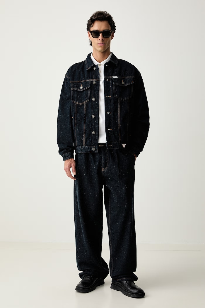Guess Jeans džínová bunda pánská džínová M6YN38.D1314 námořnická modř AW26