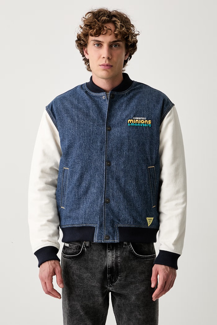 Ruházat Guess Jeans férfi farmer bomber dzseki M6YN03.D2256 sötétkék