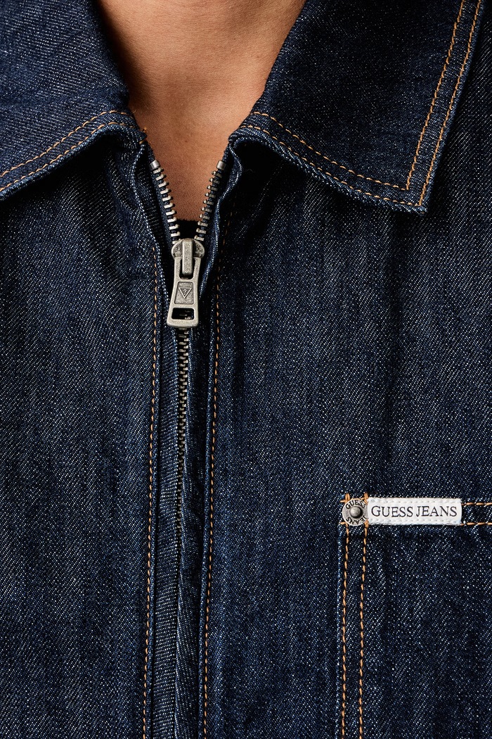 Traper jakna za muškarce Guess Jeans mornarsko plava M6YN01.D1316