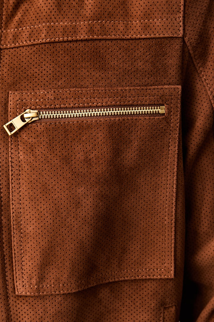 Michael Kors krótka kurtka męska zamszowa CT6801T342