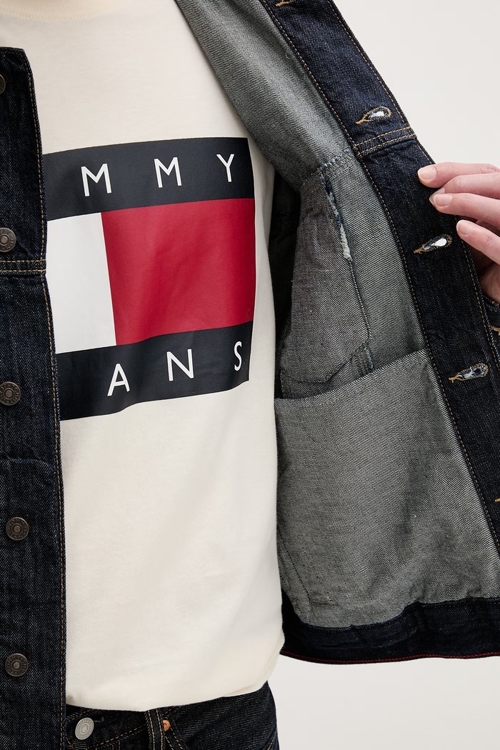 Tommy Jeans πουκάμισο ανδρικό ντένιμ DM0DM23328