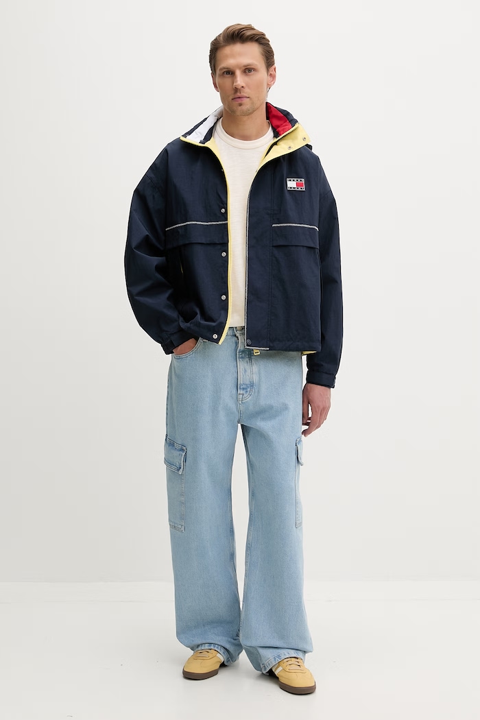 Tommy Jeans geacă de tranziție pentru bărbați DM0DM23225 bleumarin AW26