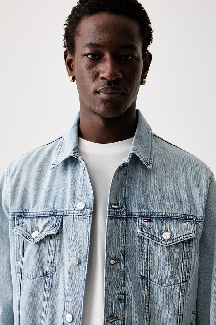 Tommy Jeans prijelazna jakna muška traper plava DM0DM23657