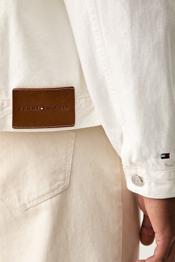 Kurtka przejściowa męska jeansowa Tommy Hilfiger beżowy MW0MW45096