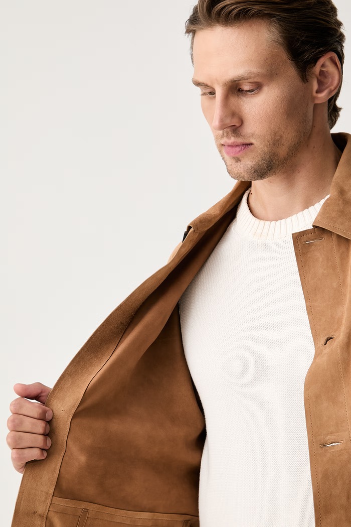 Tommy Hilfiger kurtka koszulowa męska zamszowa MW0MW44296