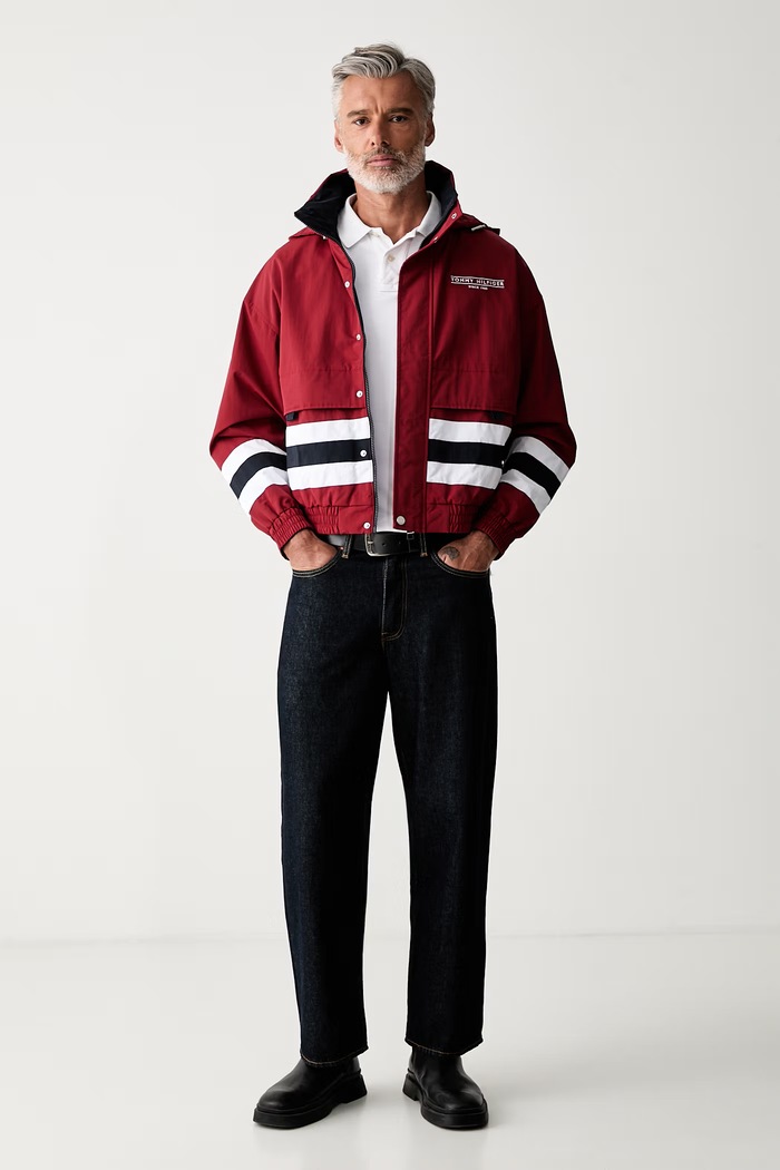 Tommy Hilfiger oboustranná bunda pánská MW0MW43476 burgundské AW26