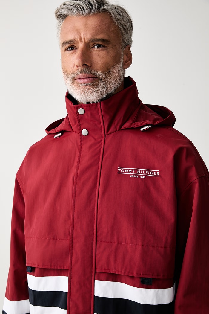 Tommy Hilfiger oboustranná bunda pánská burgundské MW0MW43476