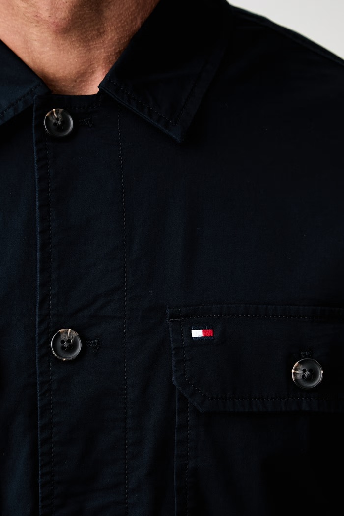Tommy Hilfiger kurtka koszulowa męska bawełniana MW0MW43471 granatowy