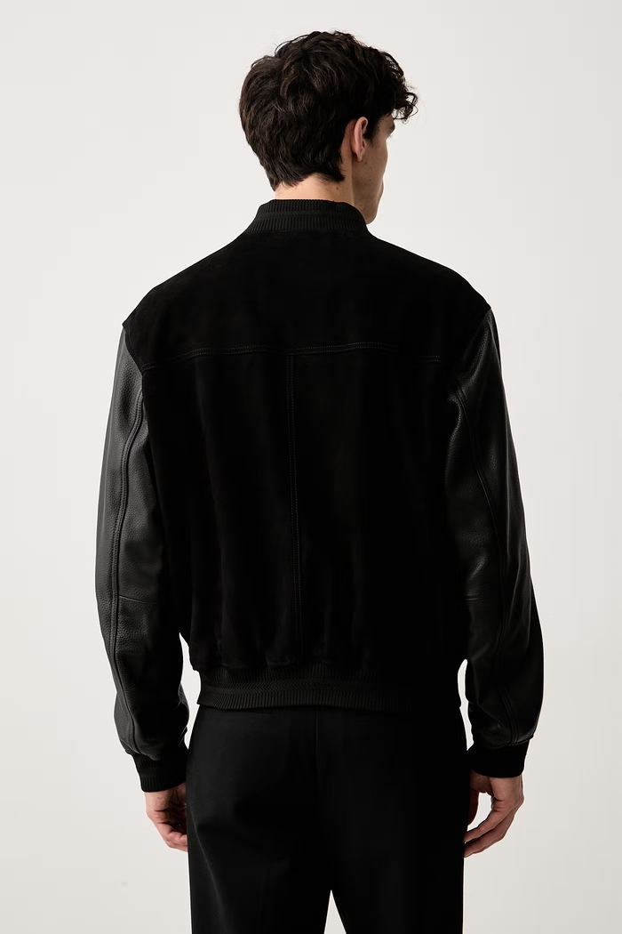 Дрехи BOSS яке бомбър мъжко от кожа C-Mileon 50564584 черен