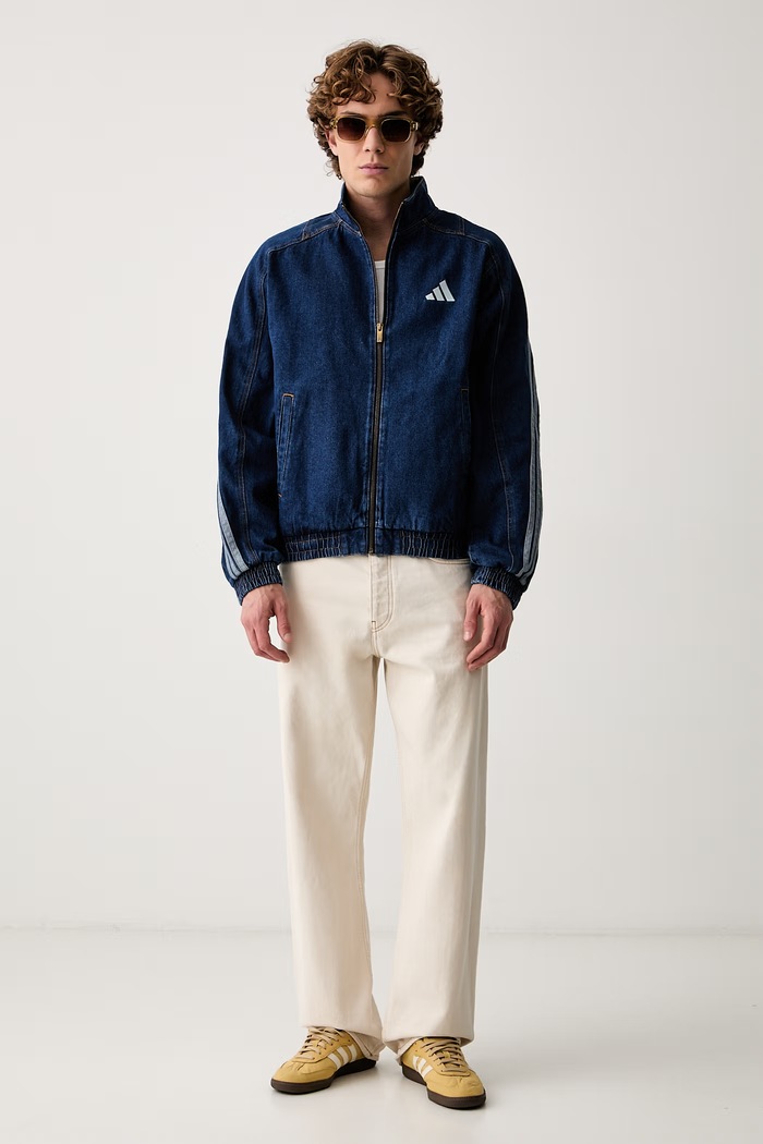 adidas kurtka przejściowa męska jeansowa Denim Pack KV8345 granatowy AW26