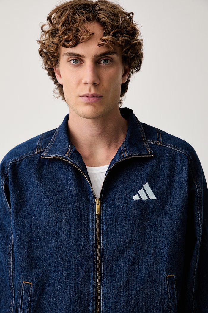 adidas kurtka przejściowa męska jeansowa Denim Pack granatowy KV8345