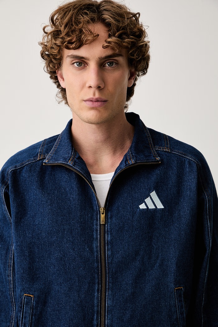 adidas kurtka przejściowa męska jeansowa Denim Pack granatowy KV8345