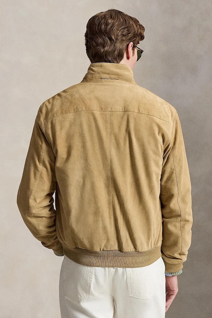 Polo Ralph Lauren kurtka przejściowa męska zamszowa 710970579 zielony AW26