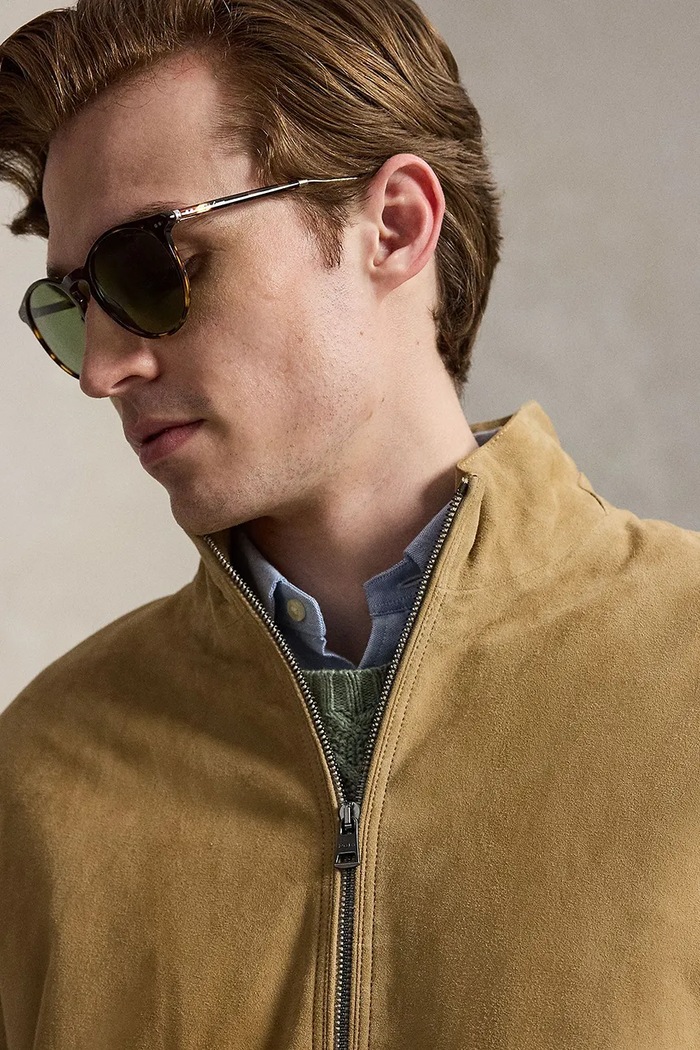 Polo Ralph Lauren kurtka przejściowa męska zamszowa zielony 710970579