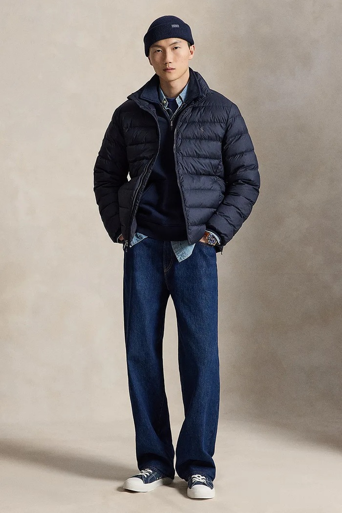 Odzież Polo Ralph Lauren kurtka pikowana męska 710B20424 granatowy