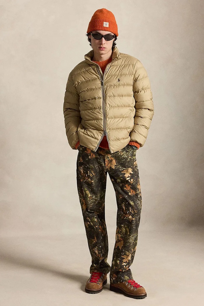 Odzież Polo Ralph Lauren kurtka pikowana męska 710B20424 beżowy