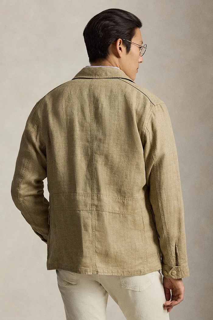 Polo Ralph Lauren kurtka męska lniana 710956590 zielony AW26
