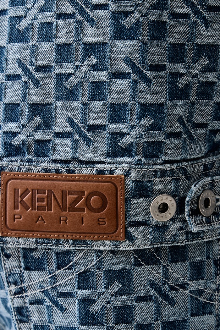 Kenzo Kurtka jeansowa męska bawełniana FG65DB1077J4