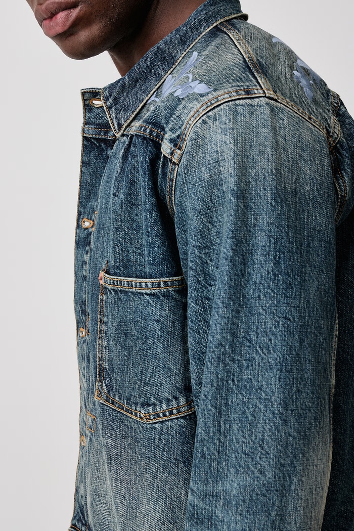 Короткая куртка для мужчин из денима Kenzo FG65DV3156U8 голубой