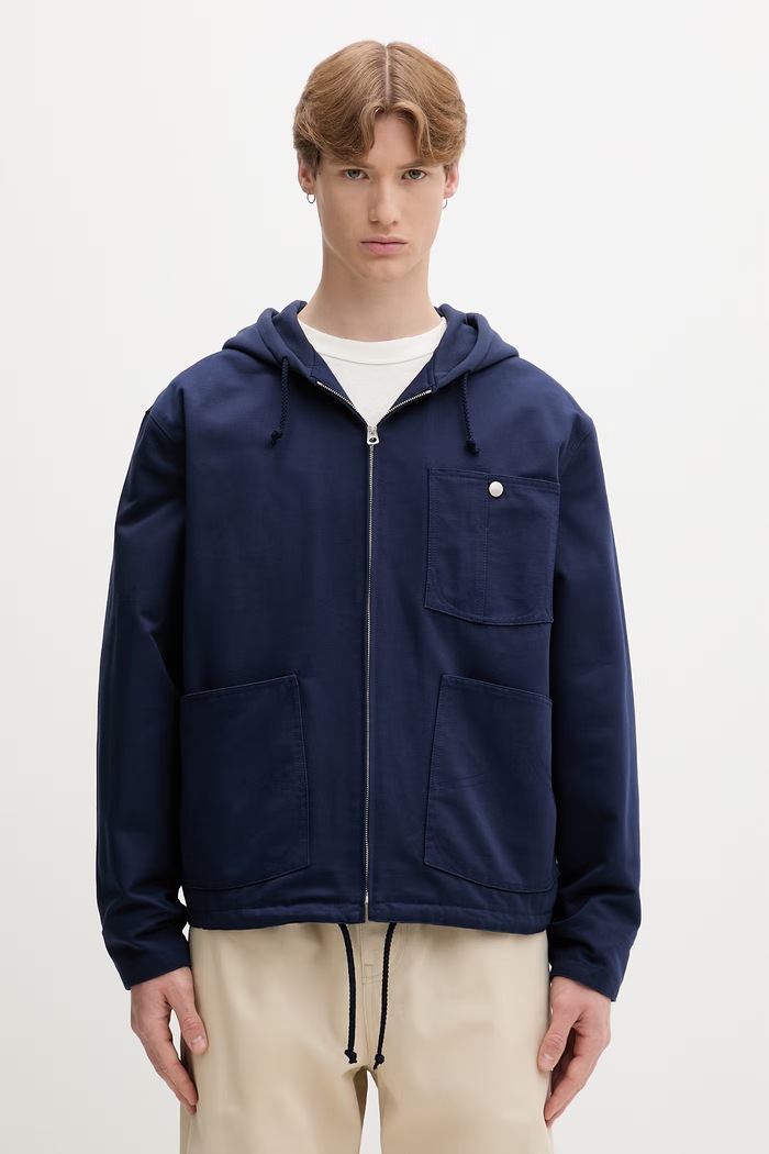 Kenzo jachetă pentru bărbați, din bumbac bleumarin FG65BL1919OT