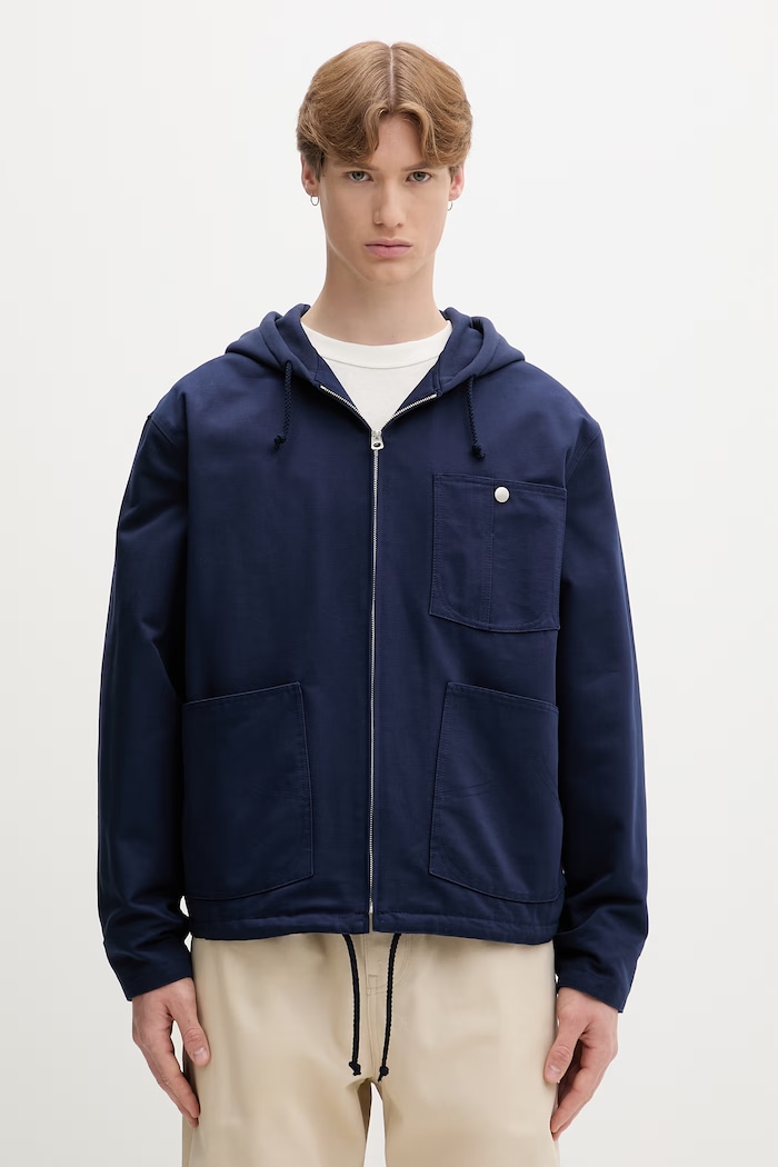 Kenzo jachetă pentru bărbați, din bumbac bleumarin FG65BL1919OT