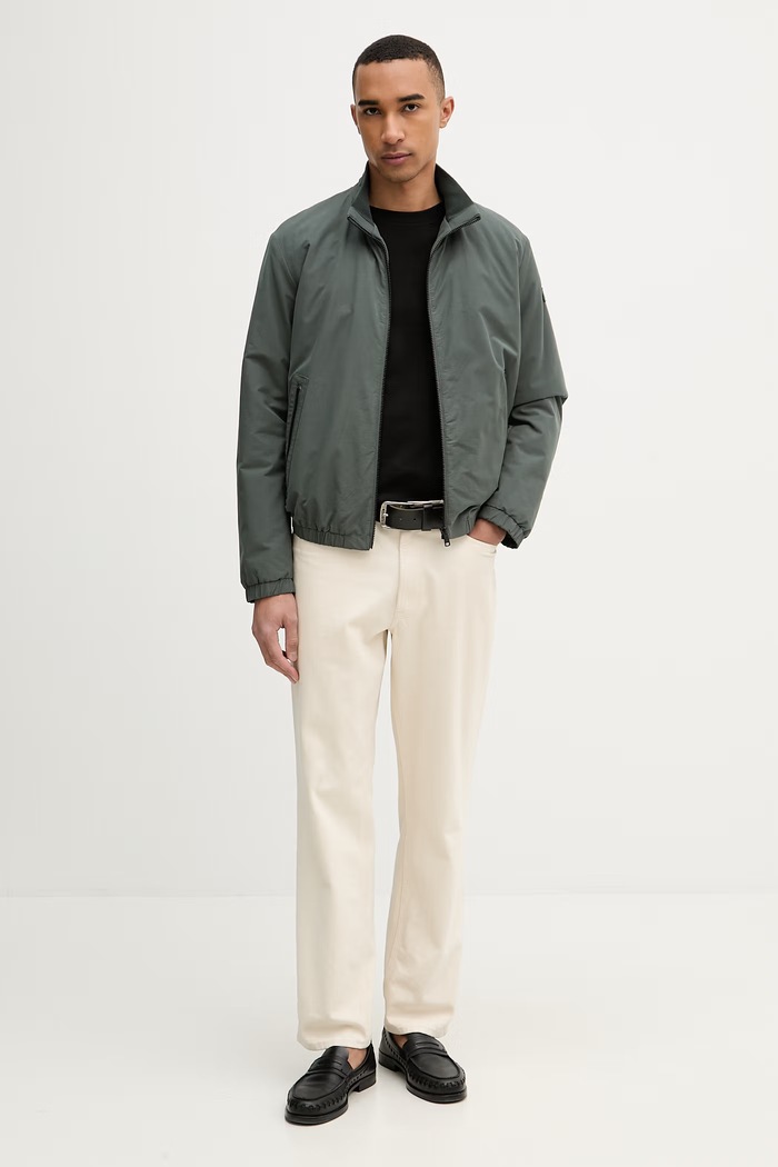 Marc O'Polo jachetă scurtă pentru bărbați, cu bumbac 5000014258 verde AW26