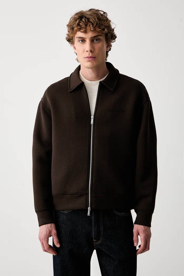 Calvin Klein μπλούζα με κουμπιά ανδρική καφέ LV04RG227G