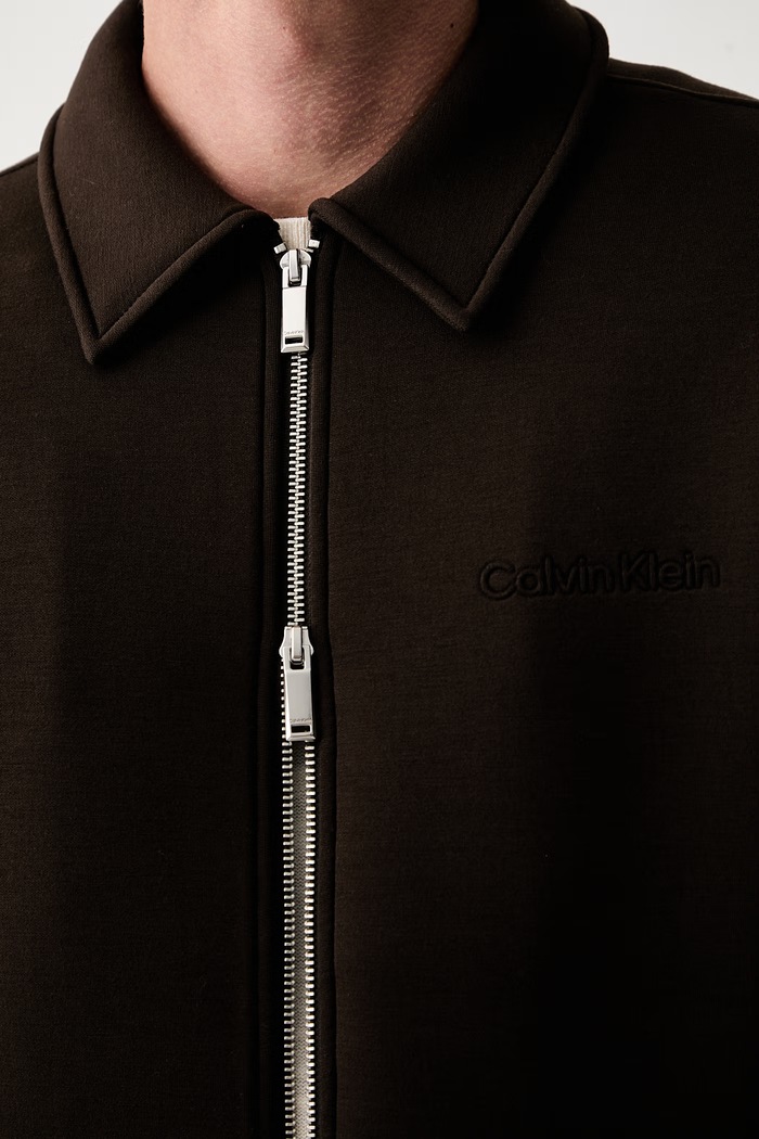 Calvin Klein μπλούζα με κουμπιά ανδρική LV04RG227G καφέ
