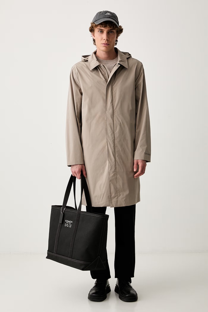 Calvin Klein дълго яке мъжко LV04LG505G бежов AW26