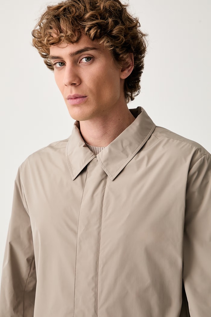 Calvin Klein дълго яке мъжко бежов LV04LG505G